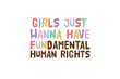 Girls just wanna have fundamental Human rights, Women’s Rights PNG Sublimation T shirt design