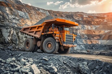 Dump truck in the quarry