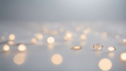 Wall Mural - background with bokeh a close up of a white ring with a lot of white lights 