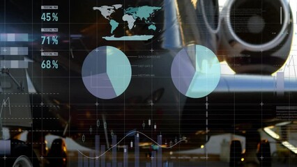 Poster - Animation of data processing and diagrams over plane