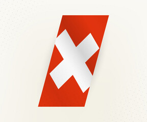 Sticker - Abstract modern vertical flag of Switzerland on beige background with dots.