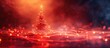 © AkuAku - An abstract background featuring a Christmas tree surrounded by a vibrant display of red lights.