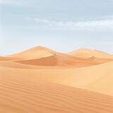 Fototapeta Nowy Jork - Sweeping Dunes of the Sahara Desert under Clear Blue Sky