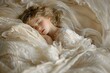 A child sleeping soundly in a soft bed