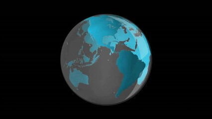 Poster - Animation of globe on black background
