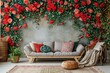 © Shweta - high-resolution, high quality 8k image of Modern living room interior, beautiful floral mural, flowers on wall, --ar 3:2 --stylize 250 --v 6 Job ID: ca793eb3-fe02-4e70-a709-cb6332025a62
