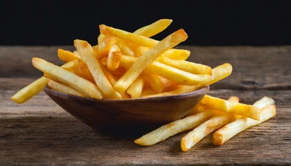 French fries isolated on white background, a classic and popular snack food.