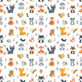 Fototapeta Pokój dzieciecy - Cute Seamless Animal Pattern