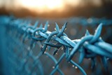 Modern barbed wire background design. Border fence