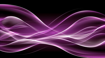 Wall Mural - Abstract Purple Waves on a Black Background