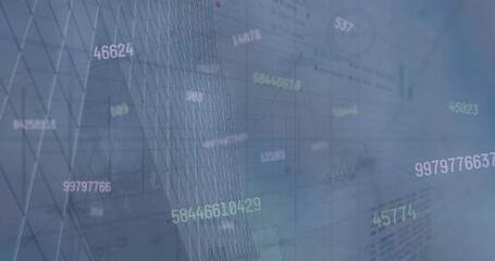 Poster - animation of financial data processing over city