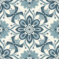 Canvas Print - seamless floral background. seamless patern perfect symmetry. geometric forms pattern