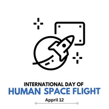 International day of human space flight theme template. illustration. Suitable for Poster, Banners, background and greeting card.12 April .Cosmonautics Day concept 