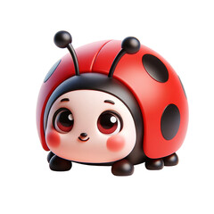 Wall Mural - Adorable Cartoon Ladybug Character Illustration