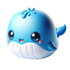 Sticker - Adorable Cartoon Whale Character Illustration