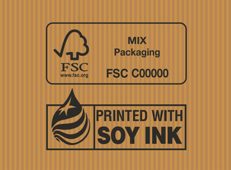 Eco-friendly and save. Brown paper that is 100% recyclable and reusable with recycling symbol. Printed with Soy Ink. 