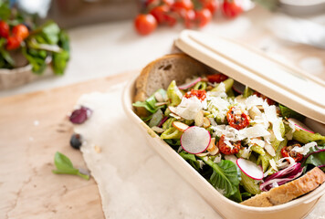 Sticker - salad with cheese and olives