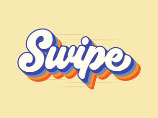 retro lettering design on flat background