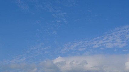 Wall Mural - blue sky with fluffy cloud time lapse on a sunny day 4k footage.