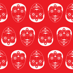 Wall Mural -  seamless pattern java mask illustration