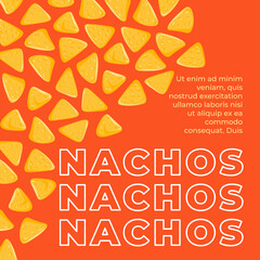 Wall Mural - Tasty and crunchy snack, nachos promotional banner