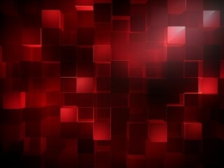 Dark Red Cubes Abstract Background. Generative AI