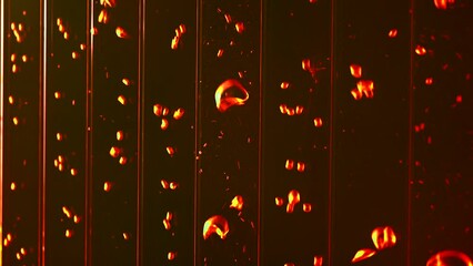 Poster - Close-up of bubbles in water lamp. Clip. A lot of rising air bubbles in decorative lamp. Decorative wall lamp with water bubbles