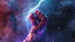 hand holding lightning bolt