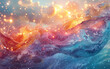Wallpaper,water texture of Colorful sparks bubbles with Norse mythology conceptual background