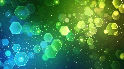 abstract blue green hexagon technology background
