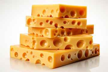 Cheese isolated on white background.