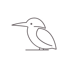 Sticker - line kingfisher icon logo vector