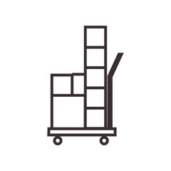 Sticker - trolley garage line icon logo vector