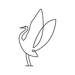 Sticker - heron line art icon logo vector