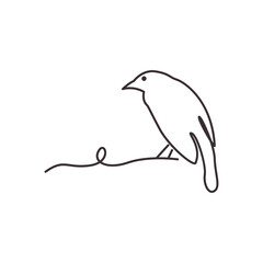 Sticker - little bird line art icon logo vector