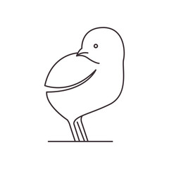 Sticker - chick line art icon logo vector