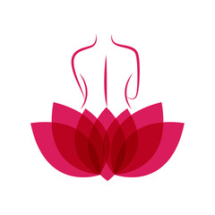 Wall Mural - beauty women body massage treatment abstract flowers logo design