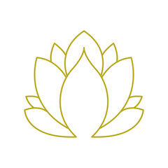 Wall Mural - flower yoga line art logo design