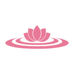 Sticker - water flower yoga logo design