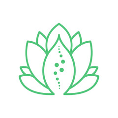 Wall Mural - line art flower massage nature leaf logo design