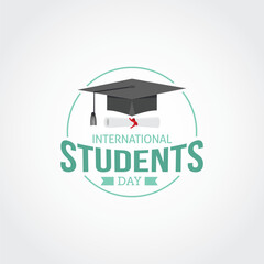 Wall Mural - International students day vector illustration. International students day themes design concept with flat style vector illustration. Suitable for greeting card, poster and banner.