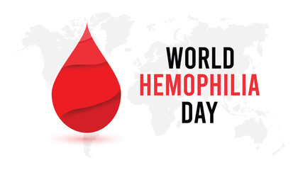Wall Mural - World Hemophilia day observed every year in April. Template for background, banner, card, poster with text inscription.