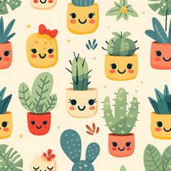 Wall Mural - minimalistic pattern, kawaii