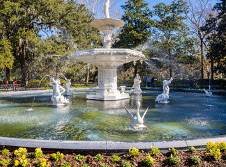 Wall Mural - Historic Forsyth Park Fountain, Savannah, Georgia, USA