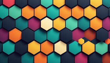 Poster - Hexagonal Vectors - The Beauty of Abstract Geometry