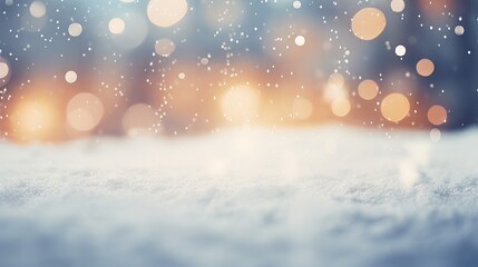 Wall Mural - Winter Wonderland: Festive Christmas Scene with Snow, Bokeh, and Copy Space | Canon RF 50mm f/1.2L USM