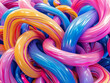 3d render of vibrant liquid loops entangled in an abstract embrace