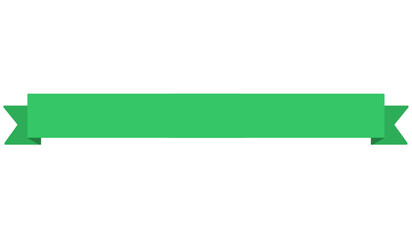 green ribbon banner flat style vector illustration isolated on white and transparent background. minimalism blank for text