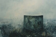 Moody depiction of a box absorbing matter from its surroundings, blurring the lines between the container and the contained