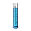 Laboratory glassware with a measuring scale on transparent background